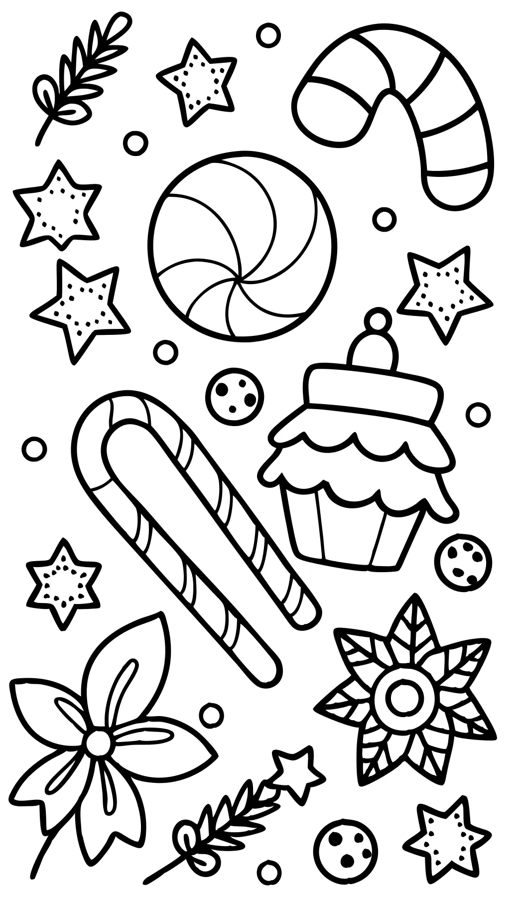 coloriages bonbons de Noël